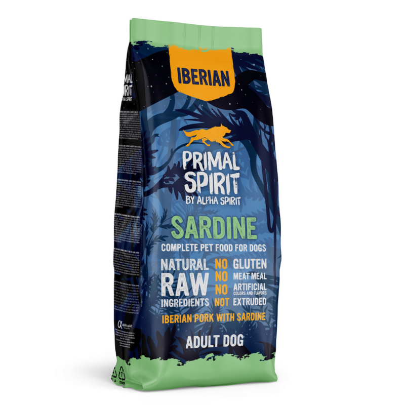 Primal Spirit by Alpha Spirit- 70 %- IBERIAN SARDINE (NO CHICKEN) - Complete Dry Dog Food (12 kg)