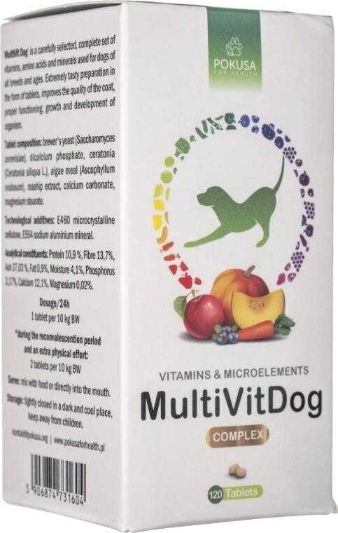 POKUSA- MultiVit Dog- MULTIWITAMINA dla Psów (120 tabletek) POKUSA- MultiVit Dog- MULTIWITAMINA dla Psów (120 tabletek)