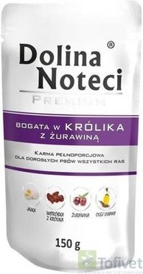 DOLINA NOTECI PREMIUM- RICH IN RABBIT AND CRANBERRY- WET FOOD FOR ADULT DOGS OF ALL BREEDS - 150 GR SASHETS