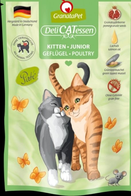 GRANATAPET- MOKRA KARMA DLA KOTÓW- DeliCatessen- KOCIĘTA/JUNIOR- DRÓB- saszetki 85gr