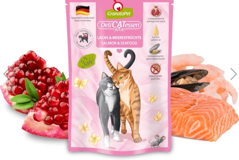 GRANATAPET- CAT WET FOOD- DeliCatessen- ADULT CAT- SALMON & SEAFOOD- 85gr sachets