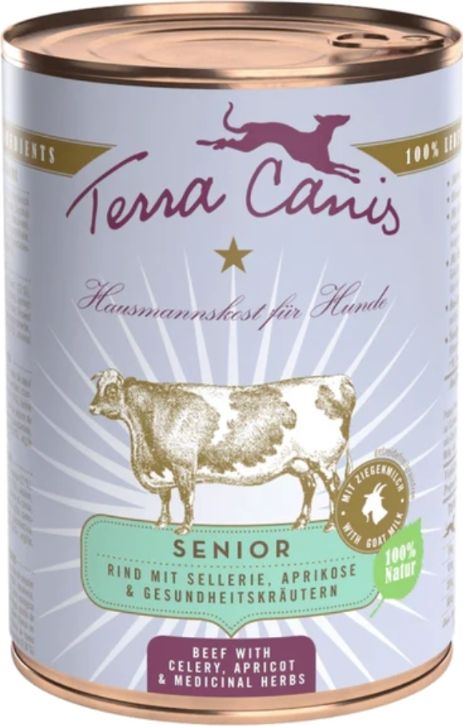 TERRA CANIS- SENIOR- WOŁOWINA Z SELEREM, MORELAMI I ZIOŁAMI LECZNICZYMI- 400 gr