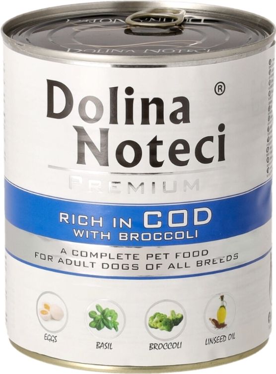 DOLINA NOTECI PREMIUM- COD WITH BROCCOLI- WET FOOD FOR ADULT DOGS- 800 GR CANS