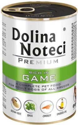 DOLINA NOTECI PREMIUM- GAME- WET FOOD FOR ADULT DOGS- 400 GR CANS