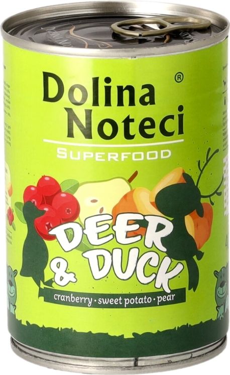DOLINA NOTECI SUPERFOOD- DEER AND DUCK- WET FOOD FOR ADULT DOGS- 400 gr CANS
