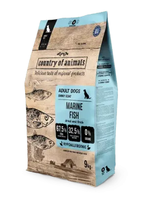 WIEJSKA ZAGRODA (COUNTRY OF ANIMALS)- DRY FOOD FOR ADULT DOGS​ WITH SENSITIVE STOMACH- MARINE FISH- 2 KG BAGS