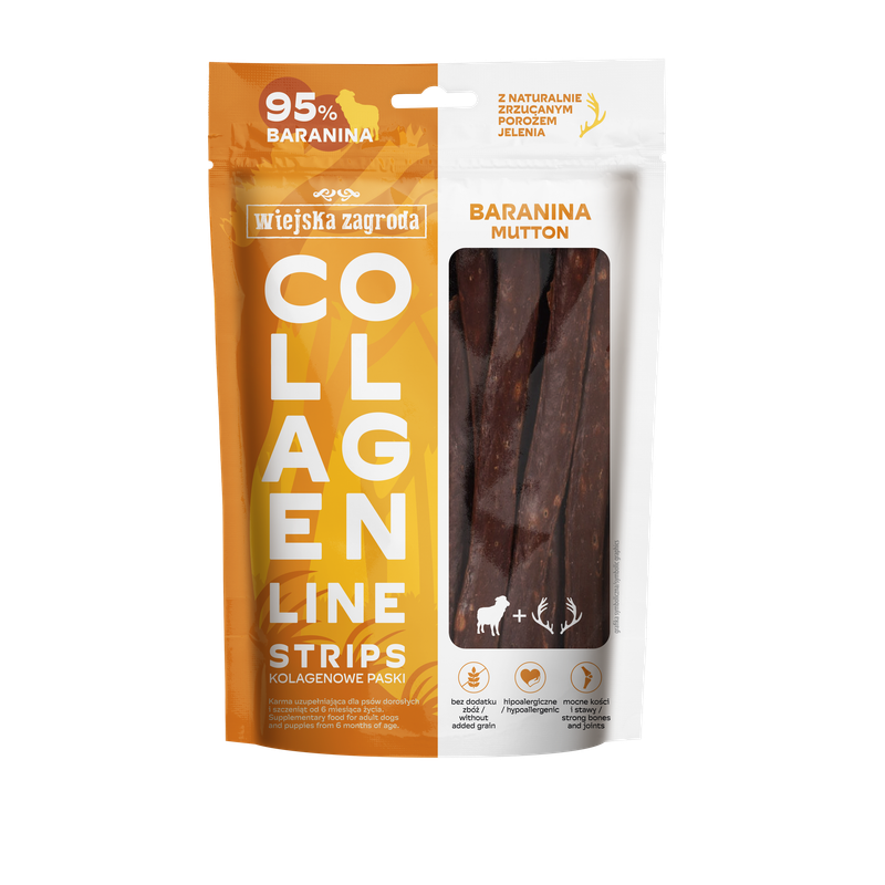 WIEJSKA ZAGRODA (COUNTRY OF ANIMALS)- LINIA KOLAGENOWA- KOLAGENOWE PASKI- BARANINA- 100 GR