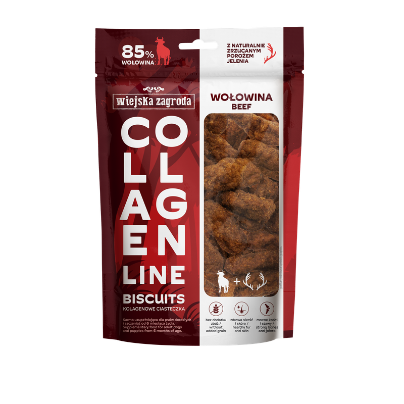 WIEJSKA ZAGRODA (COUNTRY OF ANIMALS)- LINIA KOLAGENOWA- KOLAGENOWE CIASTECZKA- WOŁOWINA- 90 GR