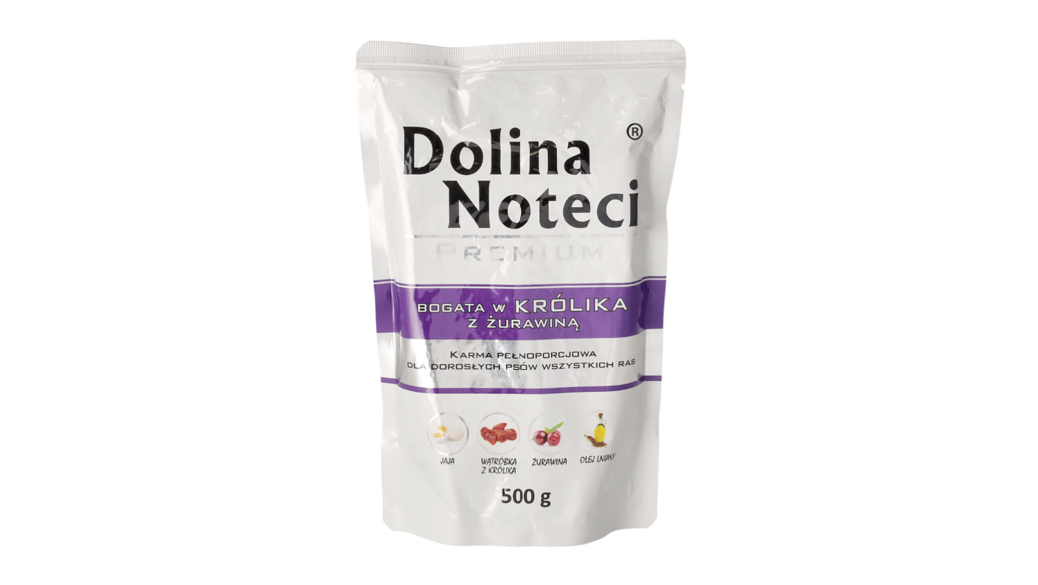 DOLINA NOTECI PREMIUM- RABBIT AND CRANBERRY- WET FOOD FOR ADULT DOGS- 500 GR POUCH