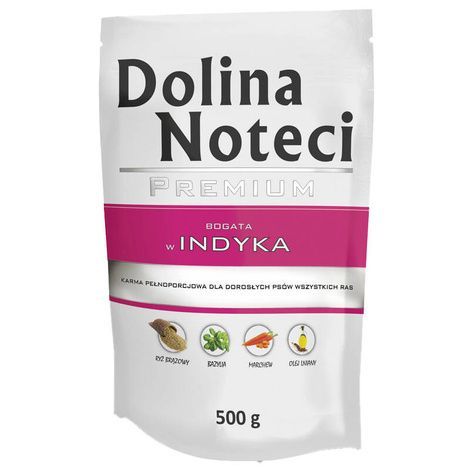DOLINA NOTECI PREMIUM- INDYK- MOKRA KARMA DLA PSÓW DOROSŁYCH- 500 GR SASZETKA
