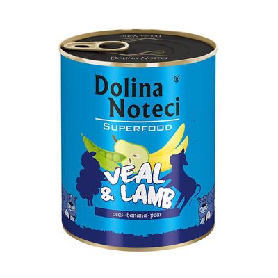 DOLINA NOTECI SUPERFOOD- VEAL AND LAMB- WET FOOD FOR ADULT DOGS– 800 gr CANS