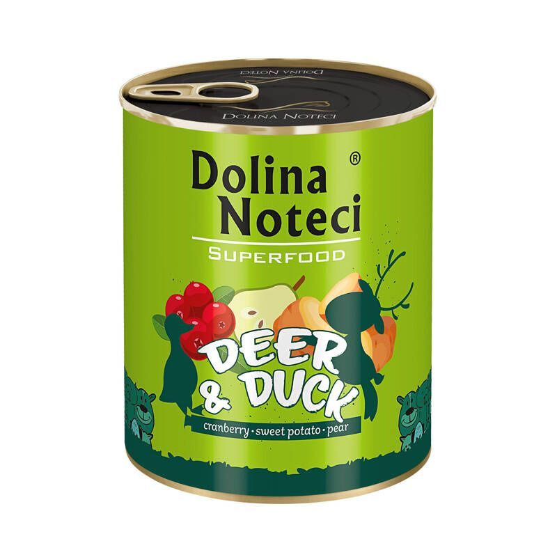 DOLINA NOTECI SUPERFOOD- DEER AND DUCK- WET FOOD FOR ADULT DOGS- 800 gr CANS