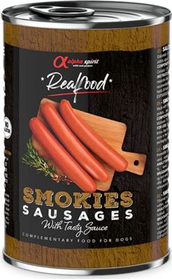 ALPHA SPIRIT- Realfood Smokies Complementary Smoked Sausages for Dogs - 400g