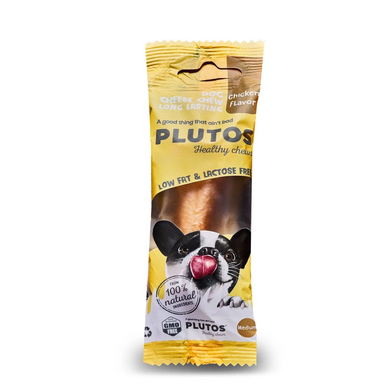 PLUTOS Cheese & Chicken Long Lasting Dog Treat- MEDIUM