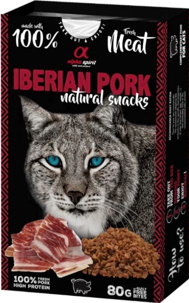 ALPHA SPIRIT- ​Naturalne przysmaki dla kotów o smaku WIEPRZOWINY (80 g)