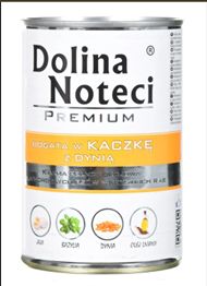 DOLINA NOTECI PREMIUM- KACZKA Z DYNIĄ- MOKRA KARMA DLA PSÓW DOROSŁYCH- 400 GR PUSZKA