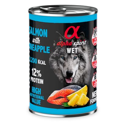 ALPHA SPIRIT- SALMON WITH PINEAPPLE- Complete Wet Adult Dog Food- 400 gr ALPHA SPIRIT- SALMON WITH PINEAPPLE- Complete Wet Adult Dog Food- 400 gr