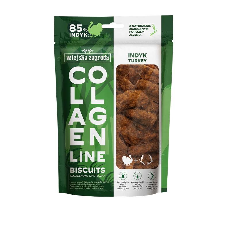 WIEJSKA ZAGRODA (COUNTRY OF ANIMALS)- COLLAGEN LINE- COLLAGEN BISCUITS- TURKEY- 90 GR
