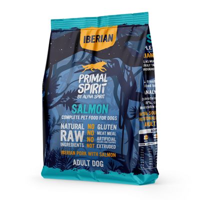 Primal Spirit by Alpha Spirit- 70 %- IBERIAN SALMON (NO CHICKEN) - Complete Dry Dog Food (1kg)