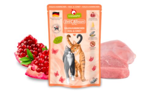 GRANATAPET- CAT WET FOOD- DeliCatessen- ADULT CAT- VEAL & CONEY- 85gr sachets