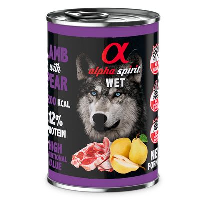 ALPHA SPIRIT- LAMB WITH PEAR- Complete Wet Adult Dog Food- 400 gr ALPHA SPIRIT- LAMB WITH PEAR- Complete Wet Adult Dog Food- 400 gr