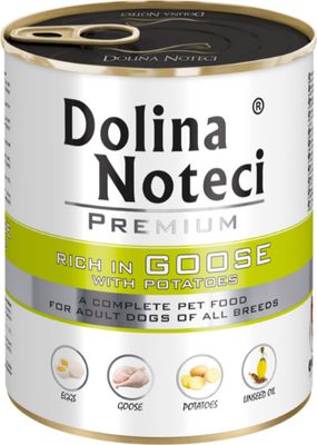 DOLINA NOTECI PREMIUM- RICH IN GOOSE WITH POTATOES- WET FOOD FOR ADULT DOGS- 800 GR CANS DOLINA NOTECI PREMIUM- RICH IN GOOSE WITH POTATOES- WET FOOD FOR ADULT DOGS- 800 GR CANS