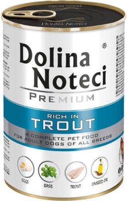 DOLINA NOTECI PREMIUM- RICH IN TROUT- WET FOOD FOR ADULT DOGS- 400 gr CANS DOLINA NOTECI PREMIUM- RICH IN TROUT- WET FOOD FOR ADULT DOGS- 400 gr CANS