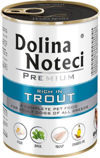 DOLINA NOTECI PREMIUM- RICH IN TROUT- WET FOOD FOR ADULT DOGS- 400 gr CANS DOLINA NOTECI PREMIUM- RICH IN TROUT- WET FOOD FOR ADULT DOGS- 400 gr CANS