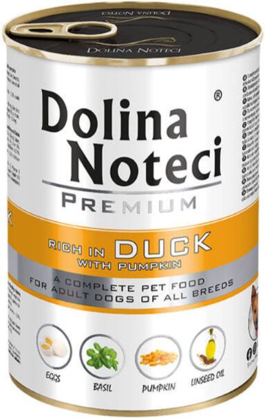 DOLINA NOTECI PREMIUM- DUCK WITH PUMPKIN -WET FOOD FOR ADULT DOGS- 400 GR CANS DOLINA NOTECI PREMIUM- DUCK WITH PUMPKIN -WET FOOD FOR ADULT DOGS- 400 GR CANS