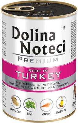 DOLINA NOTECI PREMIUM- TURKEY-WET FOOD FOR ADULT DOGS- 400 GR CANS