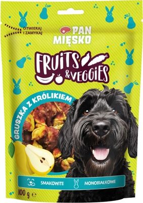 MR MEATY- FRUITS & VEGGIES- DOG TREAT FOR ADULT DOGS- PEAR WITH RABBIT- 100 G