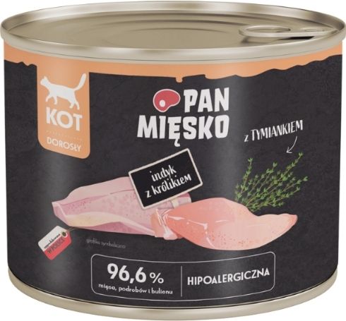 MR MEATY- COMPLETE WET FOOD FOR ADULT CATS- TURKEY WITH RABBIT- 200 GR