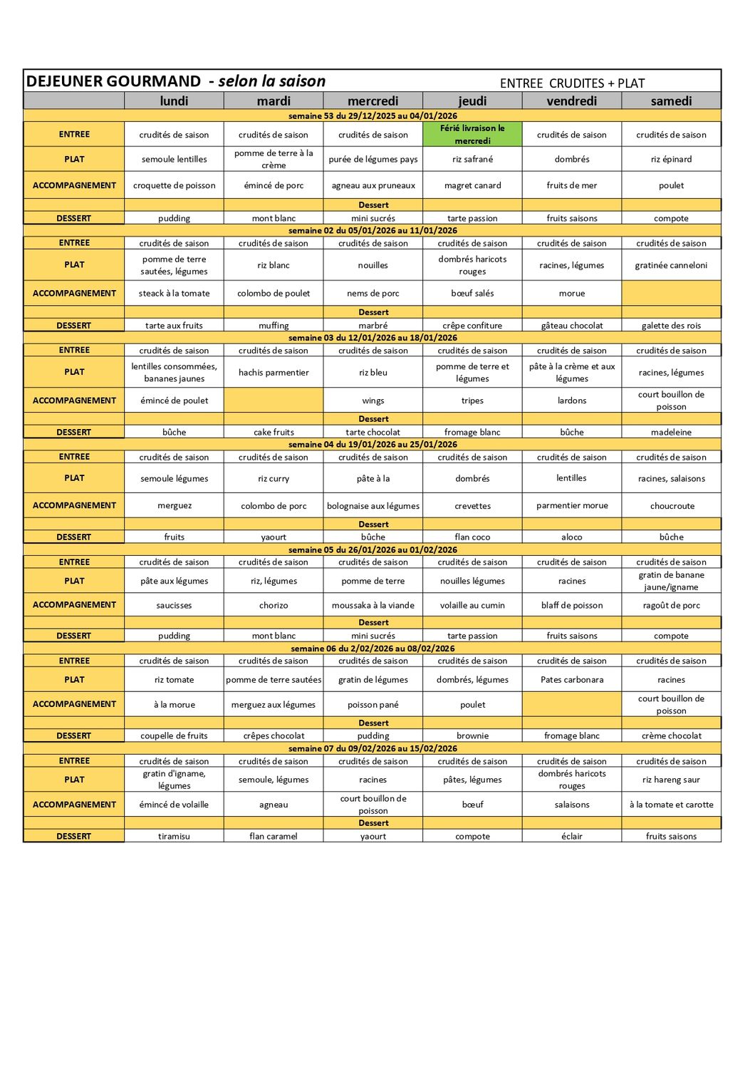 Déjeuner Gourmand MAXI