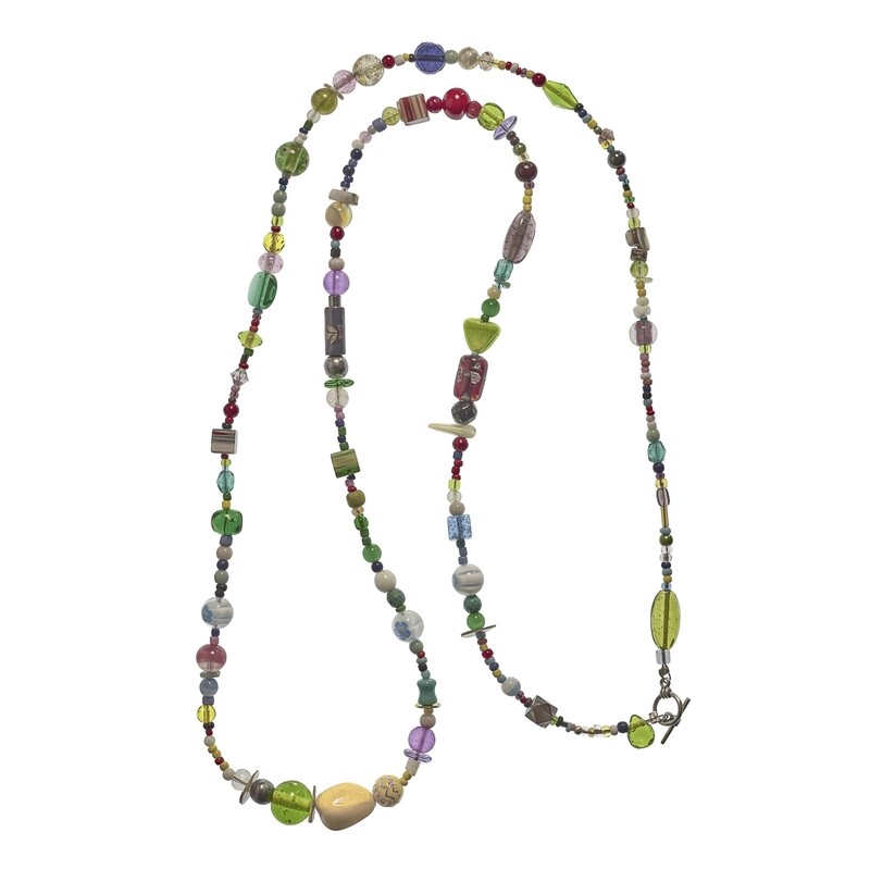 Collier perles multicolores