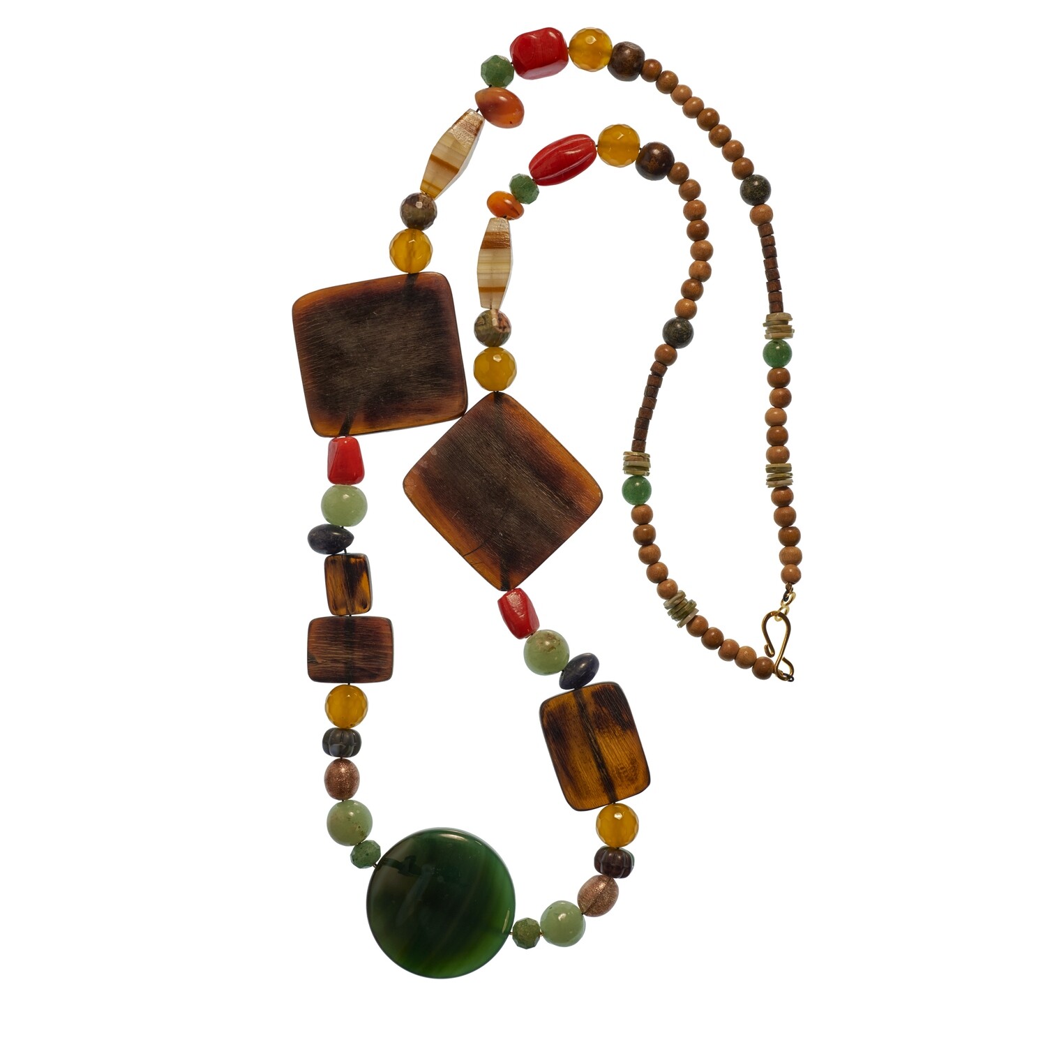 Collier médaillon vert