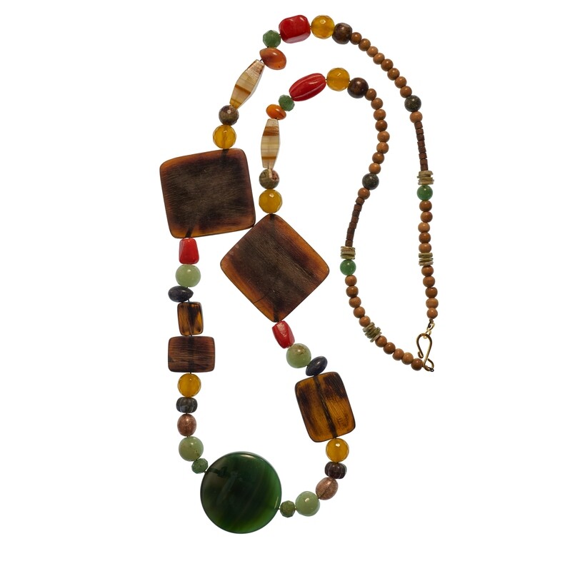 Collier médaillon vert