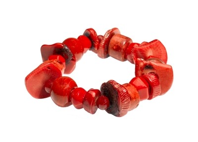 Bracelet rouge corail