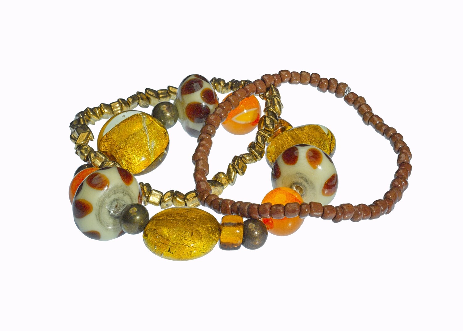 Bracelet triple mordoré