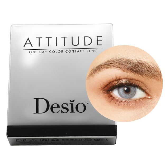 Verpackung und Auge Farbmuster der Desio™ Tages-Farblinsen, 2-farbig | Romantic Blue Farblinsen