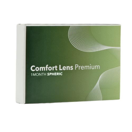 Comfort Lens Premium Monatslinsen, sphärisch Vorderansicht der Verpackung von Comfort Lens Premium Monatslinsen, sphärisch