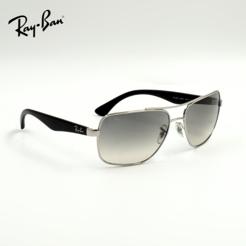 Ray Ban® Sonnenbrille rechteckig, schwarz, zartes Gold Herren Damen, Seitenansicht rechts