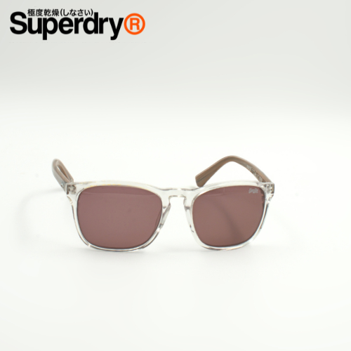 Sonnenbrille - Superdry® Go Superdry® Sonnenbrille rechteckig, transparent, Holzoptik modern außergewöhnlich Damen Herren, Frontansicht