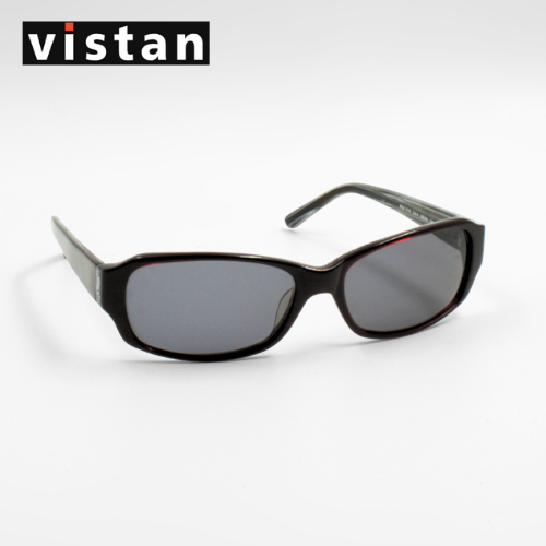 Sonnenbrille - Vistan 7416 4 Sonnenbrille - roter Schimmer rechteckig, rot, schwarz Damen zeitlos klassisch, Frontansicht