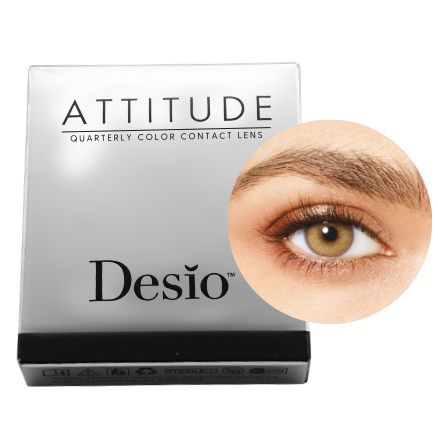 Verpackung und Auge Farbmuster der Desio™ Tages-Farblinsen, 2-farbig | Delicious Honey Farblinsen, sphärisch