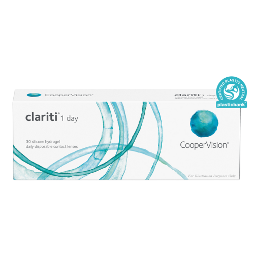 Vorderansicht der Verpackung von clariti™ 1 Day, sphärisch