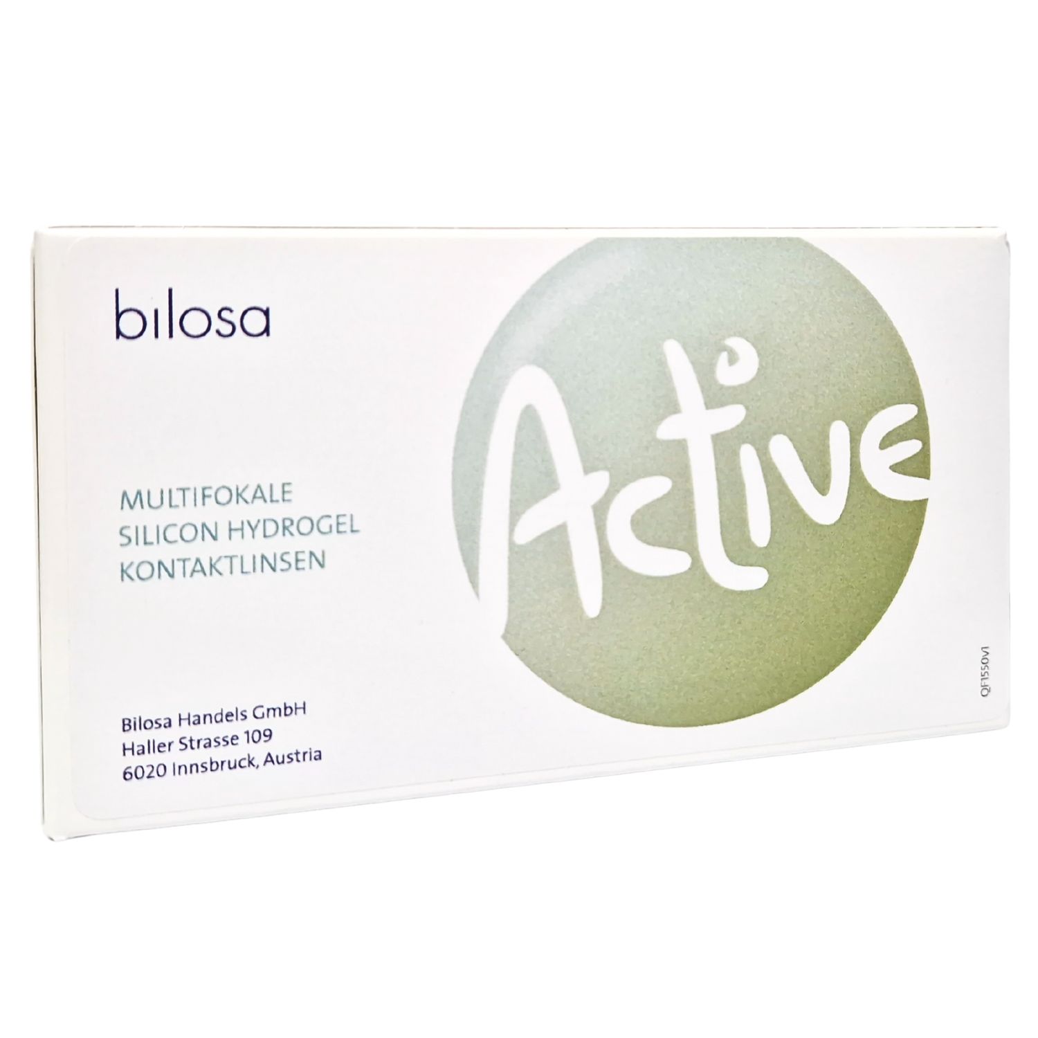 Vorderansicht von Verpackung bilosa® active Monatslinsen, multifocal