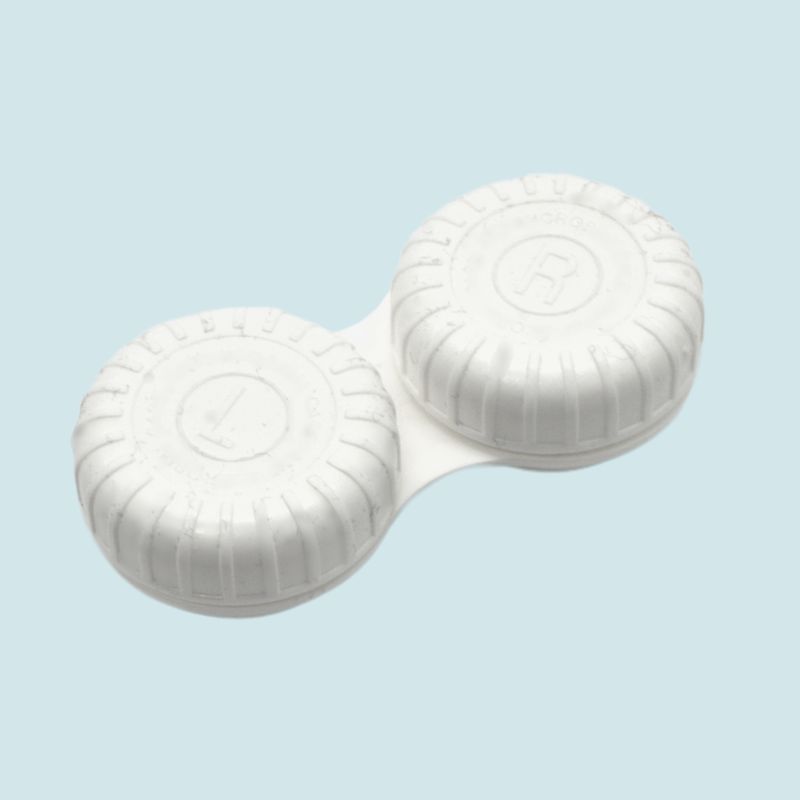 Kontaktlinsenbehälter weiß, Links-Rechts-Kennzeichnung, Oberansicht