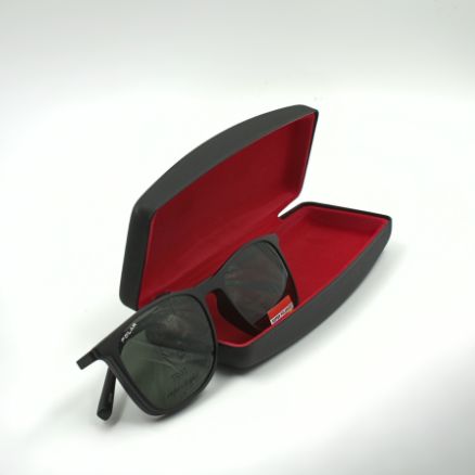 Brillenetui Satin, schwarz, für größere Brillen Schutz Klappmechanismus