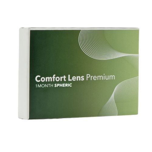 Vorderansicht der Verpackung von Comfort Lens Premium Monatslinsen, sphärisch