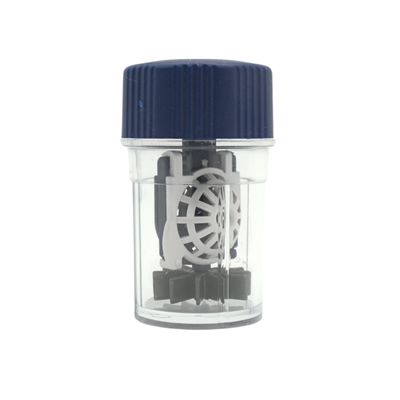 Kontaktlinsenbehälter mit Katalysator dunkelblau Kontaktlinsenbehälter mit Katalysator blauer Deckel, verschlossen